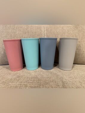 Set of 4 Colorful Tupperware Vintage Cups